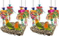 KATUMO Bird Toys, Grass Swing Hammock Climbing Toy for Parrot Parakeet – Essentials for Birds - 6.4 x 6.4 x 0.78 inch (Pack of 2)