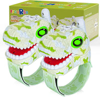 Fygurso kids walkie talkies, 2-pack green dinosaur design with adjustable wristbands - view 2