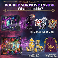 QMAY Mystery Dice Set – 7 Pcs Acrylic Polyhedral Dice + 1 Pcs Velvet Bag – Fun for Kids & Family - 1 bag Resin Dice + Bonus - image 2