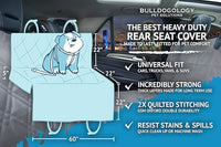 Bulldogology Dog Car Seat Cover Waterproof Heavy Duty Bench Dog Hammock Backseat Protector from Hair, Muddy Paws, Scratches - Pet Car Seat Cover for Cars Trucks SUVs (X-Large, Grey)