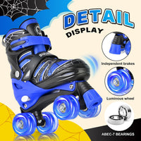 SULIFEEL Adjustable Kids Roller Skates, Light up Wheels – Fun for Kids & Family - B Spider Blue / Large - Youth - image 4