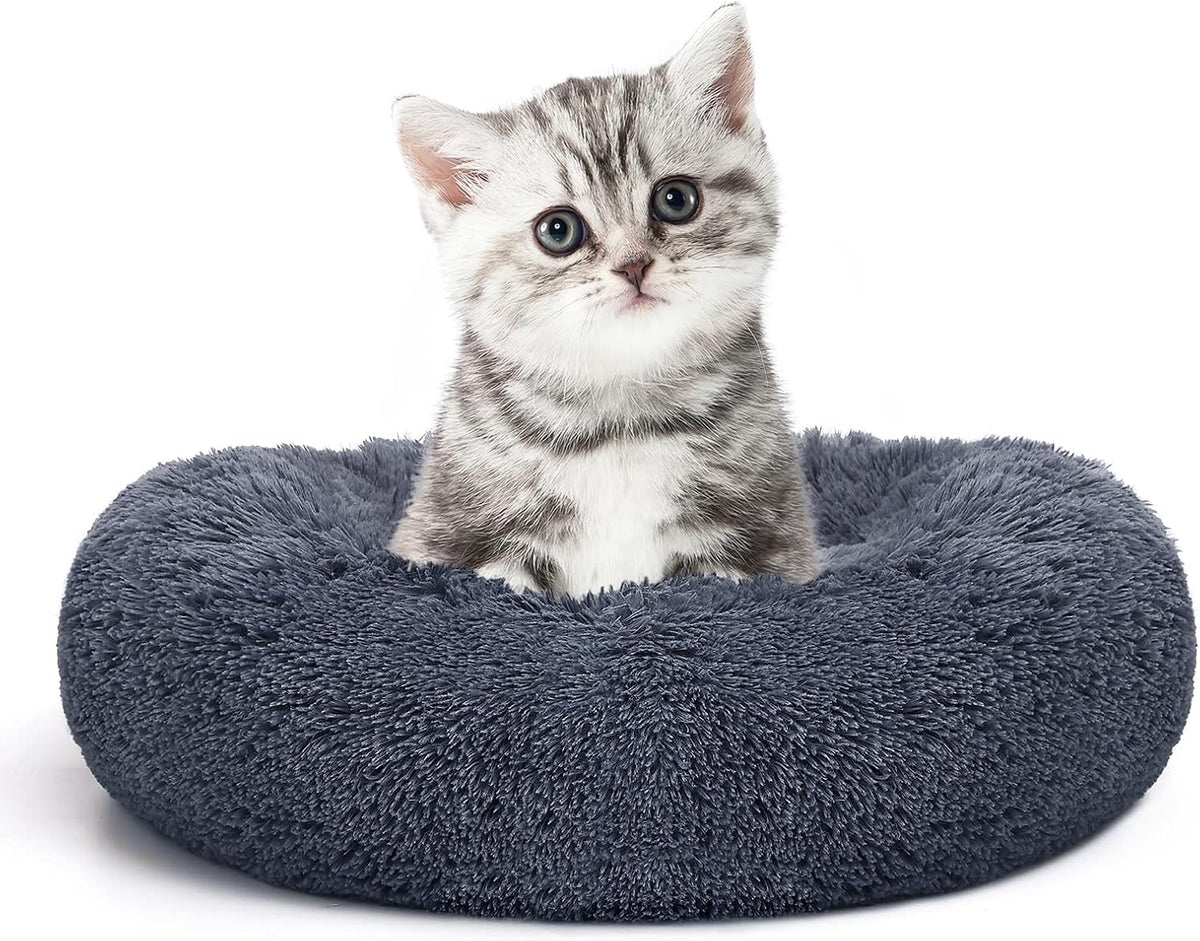 MIXJOY Orthopedic Dog Bed Comfortable Donut Cuddler Round Pet Beds - XS(20’’x 20’’) / Dark Gray