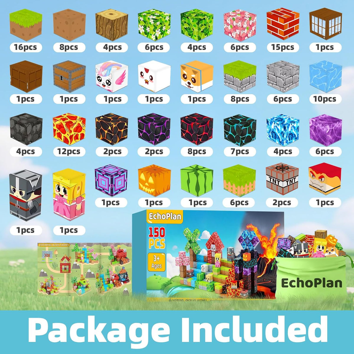 EchoPlan 150PCS Magnetic Blocks - image 4