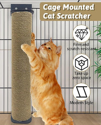 VCEPJH 2 Pcs Cat Scratching Post for Crate Cage Mounted Cat Scratcher Natural Sisal Scratch for Scratching and Climbing Furniture 15x2.7inches (Yellow)