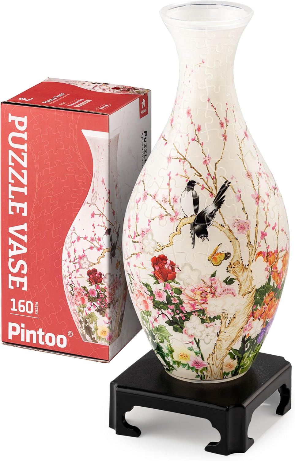 Pintoo Unique 3D Puzzle Vase for Adults - Flowers and Birds / 160