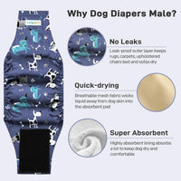 Langsprit Small Male Dog Diapers for Doggie Puppy - Dogs & Bones / XX-Large / 5 - image 2