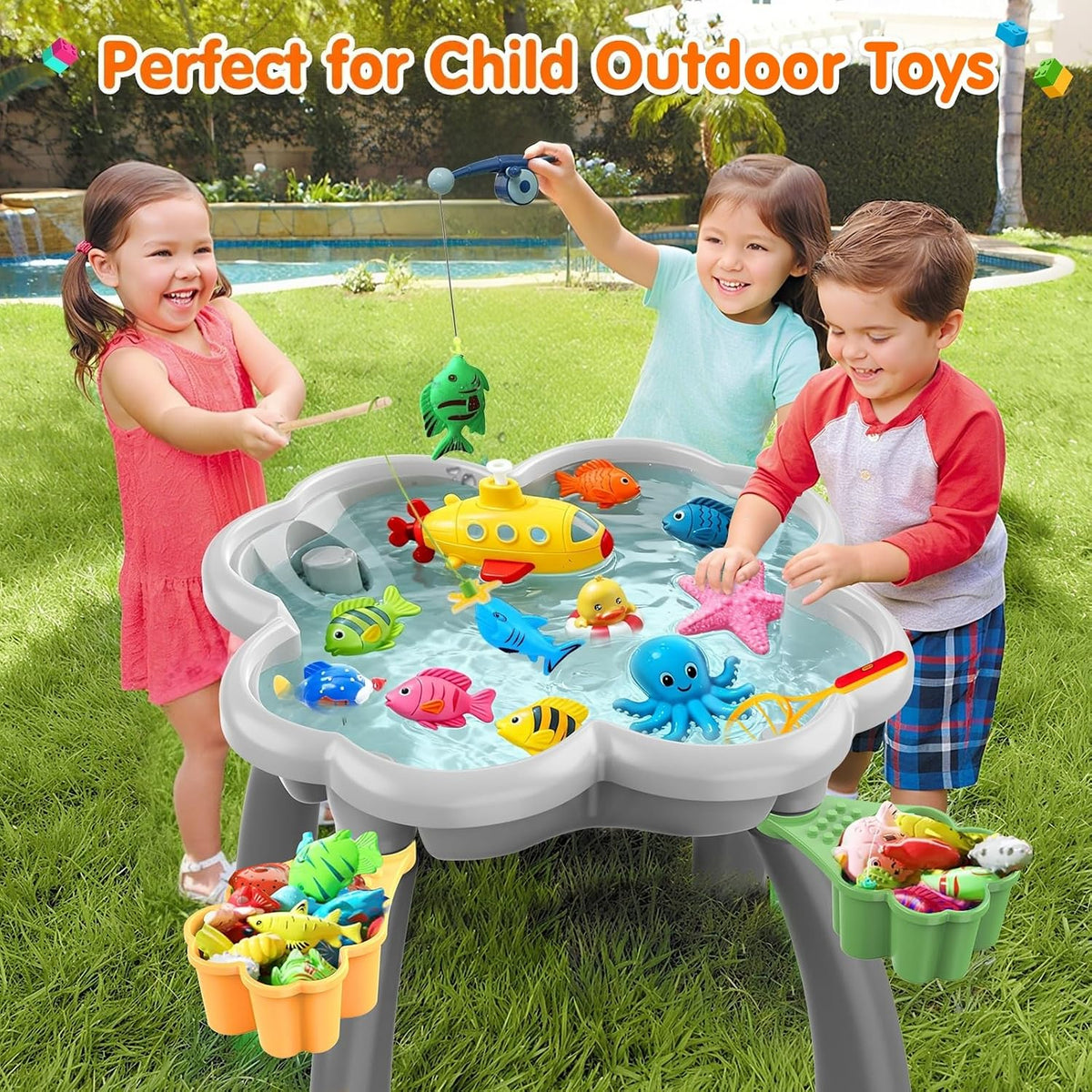 OCATO Kids Table and 4 Chairs Set Activity Table Kid Water Table – Fun for Kids & Family - Table and Bunny Chair Set - image 3