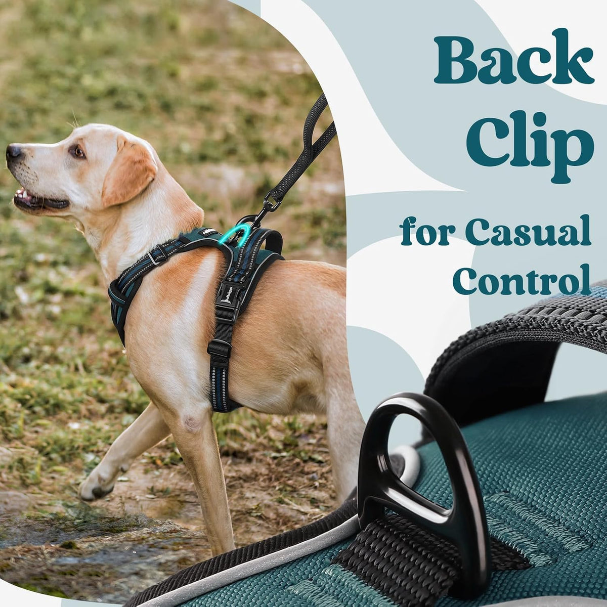 rabbitgoo Dog Harness for Large - Blue Coral / Large - image 2