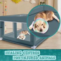 42x42 Inches Puppy Playpen with Gate - Bluish Green / 42x42 IN With Cover - image 4