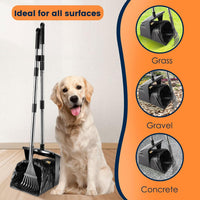 Pooper Scooper for Large Dogs Heavy Duty Swivel Bin & Rake with 20 - image 3