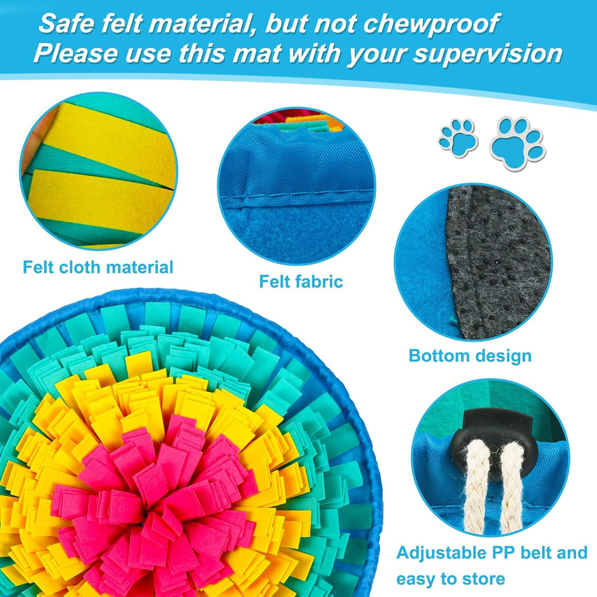 Vivifying Snuffle Mat for Dogs - Red&Yellow&Blue - image 2