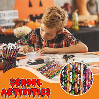 DIYASY Halloween pencils for kids, 48 wooden pencils in 12 designs with colored erasers - view 7