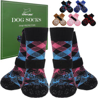 EXPAWLORER Dog Socks for Hot Pavement Summer to Prevent Licking Paws - X-Large / Pink&Blue