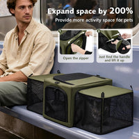 Pecute Cat Carrier Expandable, Stable Pet Carrier - Green - image 4