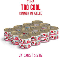 Weruva BFF Minced Natural Wet Cat Food, Tuna Too Cool in Gelee, 5.5oz Can, Pack of 24
