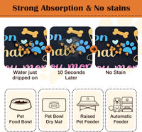 Pet Feeding Mat for Floors Cat Food Mat Waterproof Dog Food Mat - 24"L x 16"W / Black - image 2