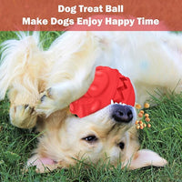 Rubber Treat Dispensing Dog Toys, Indestructible Dog Ball for Aggressive Chewers, Interactive Treat Toy for Boredom to Keep Them Busy, Large Aggressive Chew Dispensing Ball