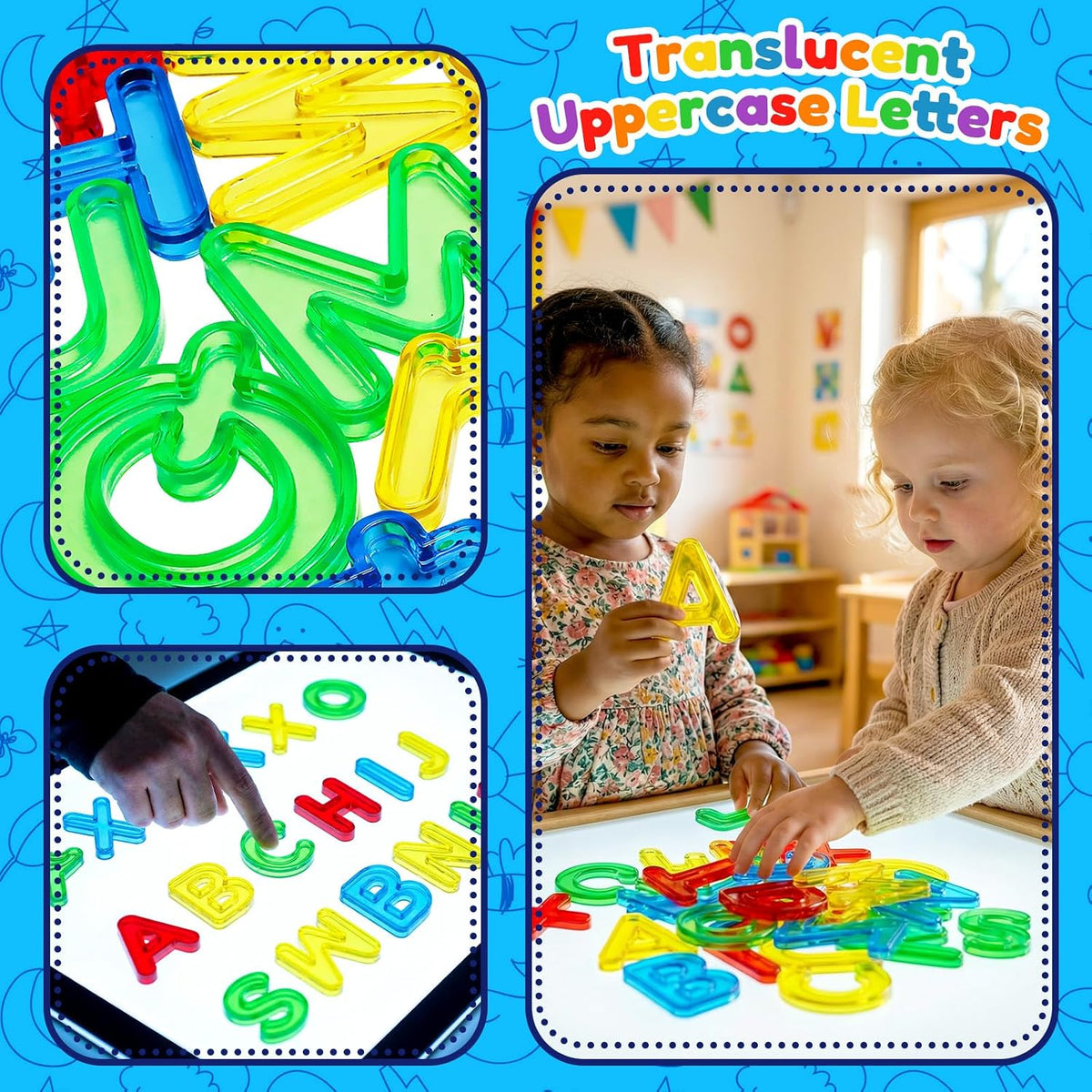 Bbiamsleep 67 Pcs Plastic Practice Set Transparent Letters and Numbers – Fun for Kids & Family - Capital Letters - image 3