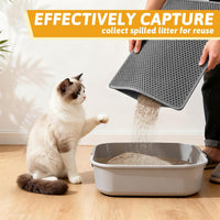 Pieviev Cat Litter Mat, Double-Layer Waterproof Litter Trap - Gray / 24x15 Inch - image 3