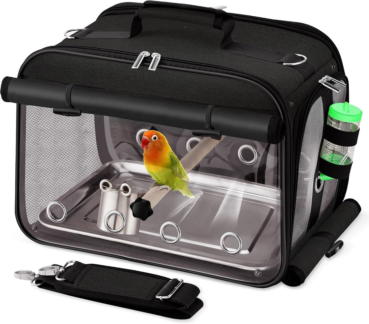 Bird Carrier Airline Approved - Black