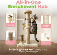 Catify Spin n' Scratch Cat Scratch Pad Refill, Round - Beige Scratching Post - H: 25" - image 3