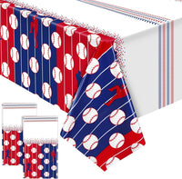 durony 2 Pieces Halloween Candy Corn Disposable Tablecloths 108 x 54 - 2 / Baseball