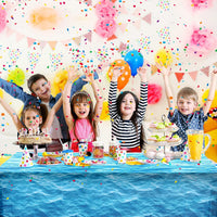 Irenare 2 Pieces Ocean Plastic Tablecloth 54 x 108 Inch Blue – Fun for Kids & Family - 1 / 14.2 x 7.9 Inch (Rectangular) - image 3