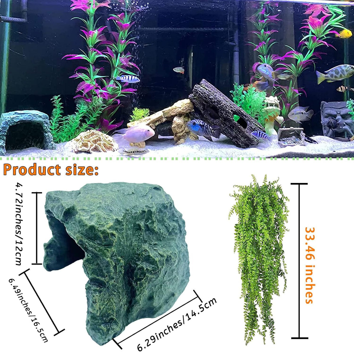 Turtle Basking Platform,Resin Bearded Dragon Basking Platform Reptile Habitat Cave Climbing Ramp - hideout / Dark grey - image 3