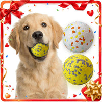 Dog Balls, Indestructible Dog Tennis Balls for Aggressive Chewers – Essentials for Dogs - White & Yellow (2-Pack) / Medium (3" diameter) - image 2