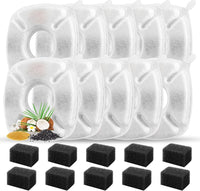 24 Pcs Cat Fountain Replacement Filters 12 Pack Cat Water Fountain - 10 Filters & 10 Sponges