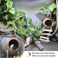 Leopard Gecko Coconut Hut with Ladder - 【Style B】 - image 2