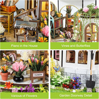 DIY Miniature House Kit, Pet Shop Book Nook Kit with LED Light - Hanging Garden - image 2