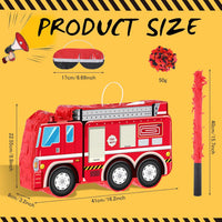 Aoriher Construction Dump Truck Excavator Piñata with Blindfold Bat – Fun for Kids & Family - Firefighter - image 2