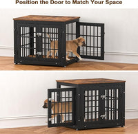 26 Inch Heavy Duty Dog Crate Furniture for Small Dogs, Decorative Pet House End Table, Wooden Cage Kennel Furniture Indoor, Rustic Brown