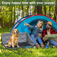 Portable Dog Camping Chairs for Dogs Raised Pet Bed for Outdoor Folding Chair Patio Lazy Puppy Cot Heavy Duty Pet Camping Gear(29 x 45 x 20 Inches,Check)