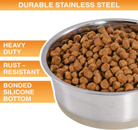 Neater Pet Brands Stainless Steel Dog Bowls with Non-Slip Rubber - 4 Cup (Set of 2) / Tan - image 2