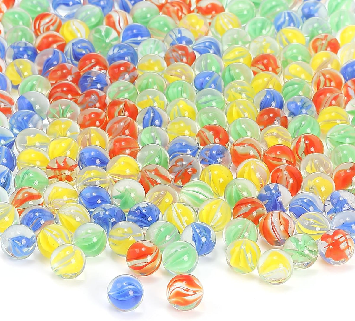 CHUKEMAOYI 400 pcs Color Mixing Glass Marbles – Fun for Kids & Family - 1000 Pcs 0.62 Inch