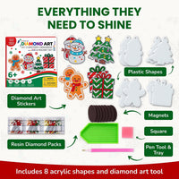 Little Jupiter diamond art Christmas ornaments kit with gem bells, stars and snowflakes - view 9