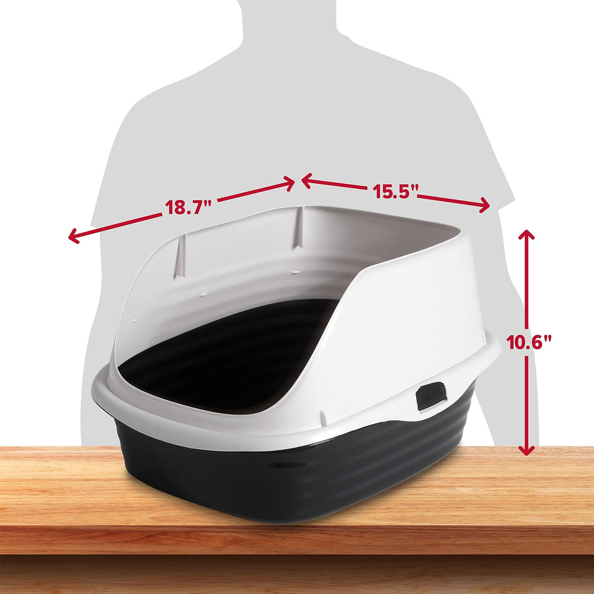 Arm & Hammer Rimmed Cat Litter Box with High Sides and Microban - image 4