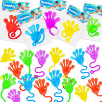 Thremhoo 40 pack glow in the dark sticky hands party favors in red, yellow, blue and purple - view 2