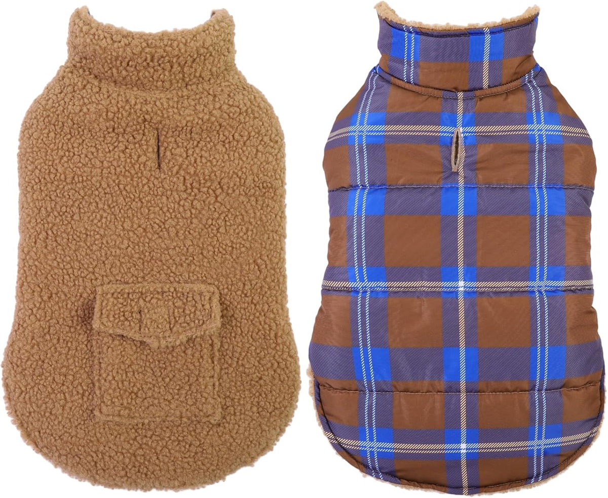 ASENKU Reversible Dog Winter Coat - XXX-Large / Khaki