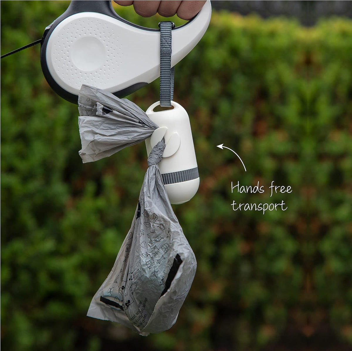SVD.PET Dog Poop Bag Dispenser, Waste Bag Retractable, Black – Essentials for Dogs - 1-Pack -Pearl White - image 4