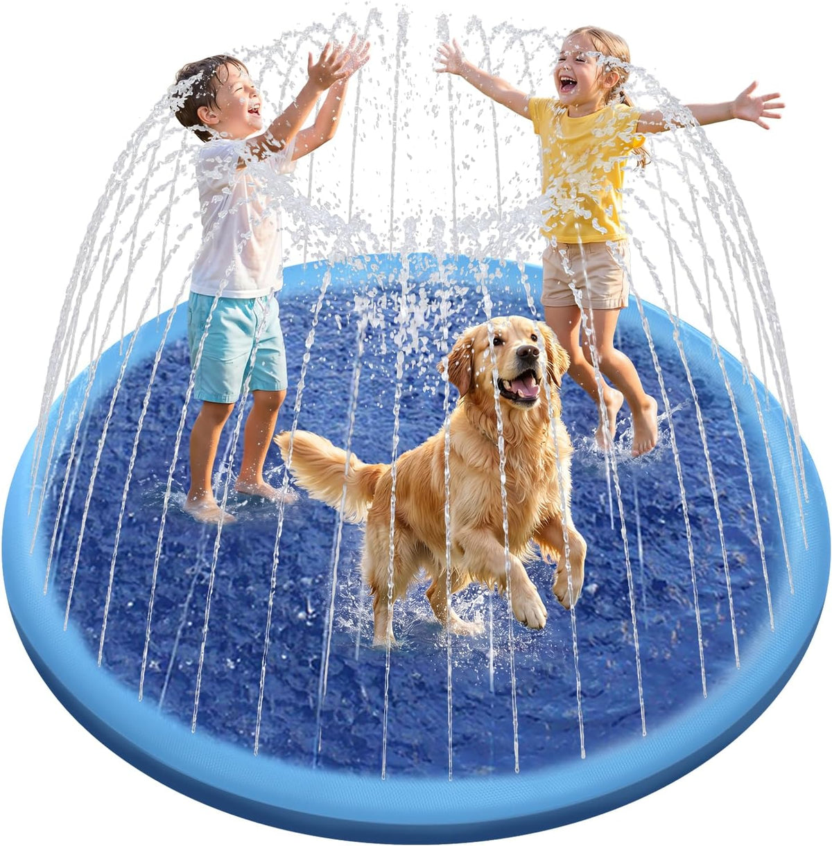 Raxurt Non-Slip Splash Pad for Kids and Dog - Blue / 67in