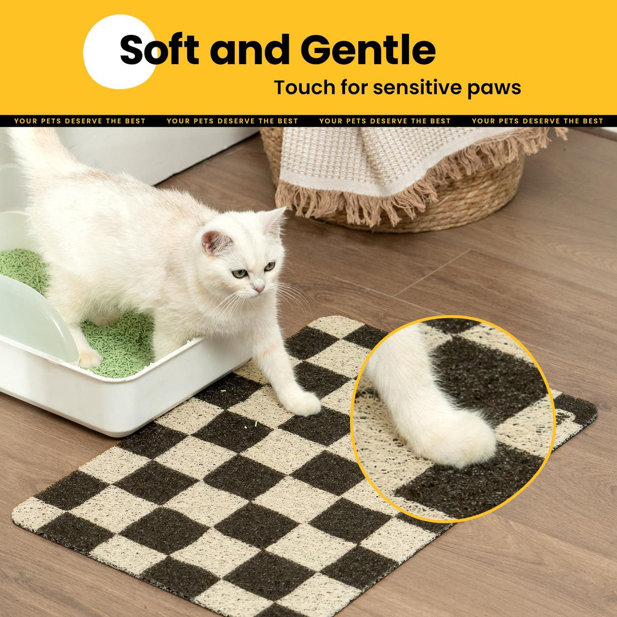 Conlun Cat Litter Mat Litter Trapping Mat - Chessboard - image 4