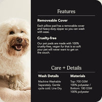 UnHide Floof Pet Pillow - Extra Soft Dog Bed Pillow- Removable Faux Fur Cover - Machine Washable - Helps Ease Pet Anxiety & Provides The Perfect Sleep, 36 x 42 x 5, Large - Beige
