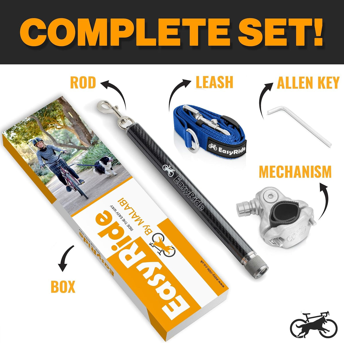 V2.0-180° Rotating Dog Bike Leash - Blue - image 3