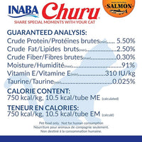 INABA Salmon Churu Cat Treats, Lickable, Squeezable Creamy Purée Cat Treat with Green Tea Extract & Taurine, 0.5 Ounces Each Tube, 24 Tubes (4 per Pack), Salmon Recipe with Scallop Flavor