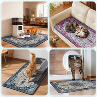 Hompet Cat Litter Mat 2 Pack - 54x54 Inch (Pack of 2) / Rose Pink Mandala - image 4