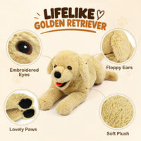 LotFancy Dog Stuffed Animals Plush - Beige / 21 inch - image 2