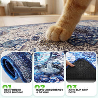 Hompet Cat Litter Mat 2 Pack - 24x60 Inch (Pack of 2) / Blue Mandala - image 3